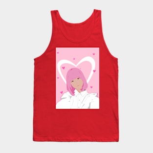 beautiful girl pink heart Tank Top